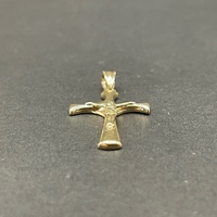 Unisex 10ct Yellow Gold Crucifix Cross Pendant