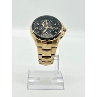 Seiko V198-0AB0 44mm Gold Plated Diamond Coutura Solar Perpetual Watch