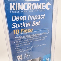 Kincrome Deep Impact Socket Set 10pc Metric K2082 10-24mm Sockets