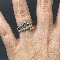 Ladies 9ct Two Tone Gold Diamond Ring