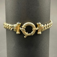 Large View Mens 9ct Yellow Gold Curb Link Bracelet
