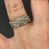 Ladies 9ct Yellow Gold Diamond Cluster Ring