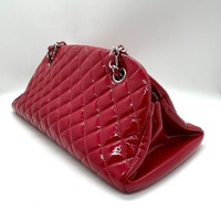 Chanel Red Quilted Patent Leather Just Mademoiselle Bowling Shoulder Bag