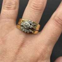 Ladies 9ct Yellow Gold 3 Set Diamond Rings