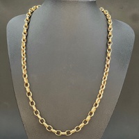 Ladies 9ct Yellow Gold Oval Belcher Link Necklace