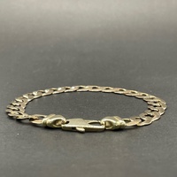 Large View Mens 9ct Yellow Gold Curb Link Bracelet