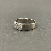 Mens 9ct White Gold Diamond Ring