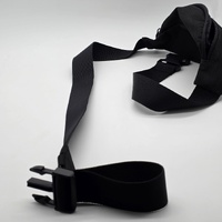 Hugo Mens Waist Belt Bag Black Matte Fabric with Red Logo