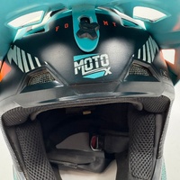 Large View Fox V2 Vicious Army MX Helmet Aqua Orange XL 61-62cm Fiberglass Shell
