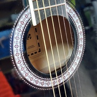 Krafter M39CBK Acoustic Guitar Black Steel String 39 Inch Full Size