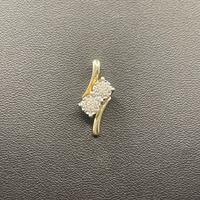Ladies 9ct Yellow Gold Diamond Fancy Pendant