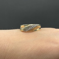 Mens 9ct Yellow Gold Diamond Ring