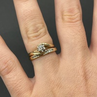 Ladies 9ct Yellow Gold Diamond Ring Set