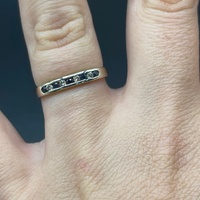 Ladies 9ct White Gold Natural Diamond and Sapphire Ring