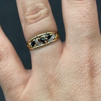 Ladies 9ct Yellow Gold Blue Sapphire Ring