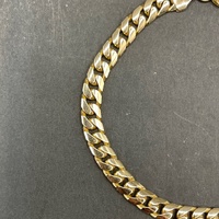 Unisex 9ct Yellow Gold Tight Curb Link Bracelet