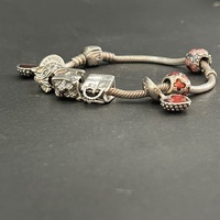 Ladies 925 Sterling Silver Pandora Snake Link Charm Bracelet