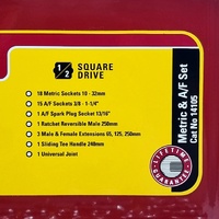 Sidchrome Proto 40Pc 1/2 Inch Drive Metric and A/F Socket Set 10-32mm