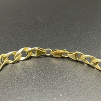 Ladies 9ct Yellow Gold Curb Link Multi Stone Bracelet
