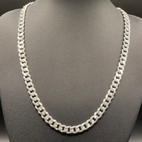 Mens 925 Sterling Silver Curb Link Necklace