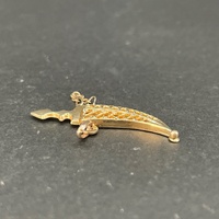 Unisex 9ct Yellow Gold Sword Pendant