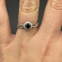 Ladies 18ct White Gold Natural Diamond and Sapphire Ring