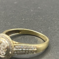 Ladies 9ct Yellow Gold Natural Diamond Cluster Ring