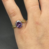 Ladies 9ct Yellow Gold Purple Gemstone Ring