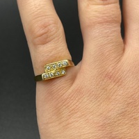 Unisex 18ct Yellow Gold Cubic Zirconia Ring