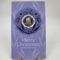 2020 Royal Australian Mint 50c Uncirculated Christmas Coin Purple Card