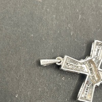 Ladies 925 Sterling Silver Natural Diamond Cross Pendant