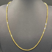 Unisex 22ct Yellow Gold Fancy Bar Link Necklace