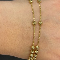 Unisex 18ct Yellow Gold Saint Charbel Rosary Bead Necklace