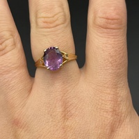 Ladies 9ct Yellow Gold Purple Gemstone Ring