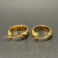 Ladies 9ct Yellow Gold Oval Hoop Earrings