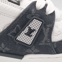 Louis Vuitton LV Trainer Black Monogram Denim US 12 MS026412 1A9JGB