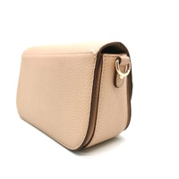 Mimco Jett Flapover Crossbody Pebbled Leather Shoulder Bag Almond