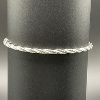 Ladies 925 Sterling Silver Twisted Round Bangle