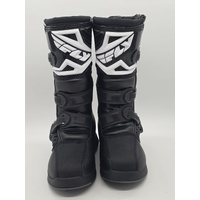Fly Racing Maverik MX Riding Boots in Black and White Size Youth Size 3