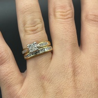 Ladies 18ct Yellow Gold Diamond Wedding Set Ring