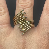 Ladies 9ct Yellow Gold Fancy Natural Diamond Ring