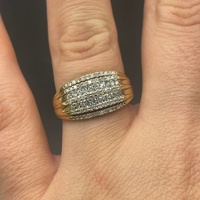 Ladies 9ct Yellow Gold Natural Diamond Cluster Ring