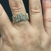 Ladies 9ct Yellow Gold Natural Diamond Cluster Ring