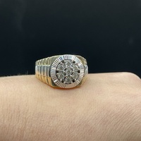 Mens 10ct Two Tone Gold Natural Diamond Ring