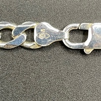Mens 925 Sterling Silver Curb Link Necklace
