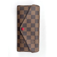 Louis Vuitton Sarah Wallet Damier Ebene Canvas Red Interior with Box