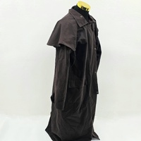 Oilskin Full Length Coat Mens Patchwork Lined Classic Outdoor Coat XL