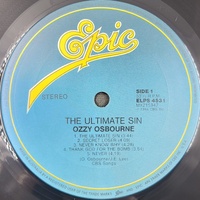 Ozzy Osbourne The Ultimate Sin 1986 AUS Vinyl LP Record Classic Metal