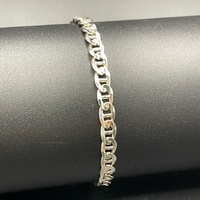 Mens 925 Sterling Silver Anchor Link Bracelet
