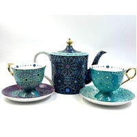 T2 Blue Moroccan Tea For Two Set Teapot and Cups Gift Set